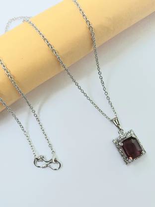 DTI Fashion stainless steel light brown color big AD with small diamond pendent with chain Cubic Zirconia Stainless Steel Locket Set