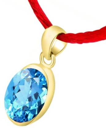 Chopra Gems Most Demanded & Beautiful 100% Effective Blue Topaz Pendant/Locket For Men&Women Gold-plated Brass
