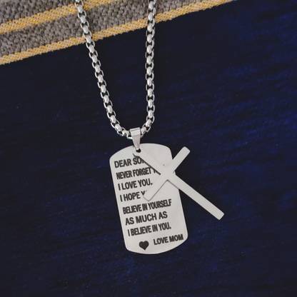 Shiv Jagdamba Religious Cross Dear Sone Neaver Forget That I Love You Pendant Sterling Silver Stainless Steel Pendant