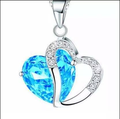 Sohit artificial jewelry Crystal heart shape sky 800 Silver Crystal Alloy Pendant