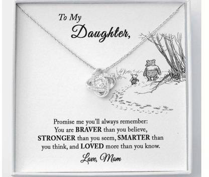 Rakva Daughter Necklace Gift From Mom, Mother Daughter Necklace, Gift For Daughter Zircon Silver Pendant Set