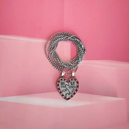 Shiv Jagdamba Best Friend Forever Friendship Broken Heart-Shape Pendant Sterling Silver Zinc, Metal Pendant