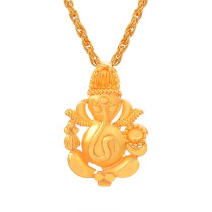 morir 1 Micron Gold Plated Mini Ganesh Cute Ganesha Pendant Necklace Gold-plated Brass Pendant