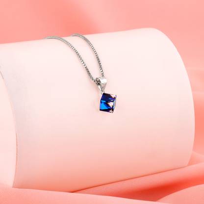 GIVA 925 Silver Mystic Prism Pendant |Lifetime Plating|6 Month Warranty Rhodium Swarovski Crystal Silver Pendant