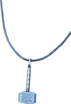 RVM Jewels Thor Mjolnir Inspired Grey Pendant Necklace Jewellery Accessory for Men Women Alloy