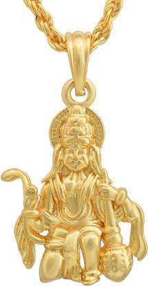 RN RN Pendant Locket Hanuman ji Gold-plated Brass Pendant Gold-plated Brass Pendant