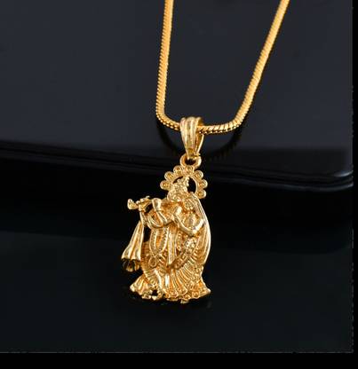 NAVYA ART Gold-plated Brass Pendant Set