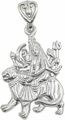 Sahiba Gems Maa Sherawali Ambe Maa Jai Mata Di Pendant Rhodium Sterling Silver Locket