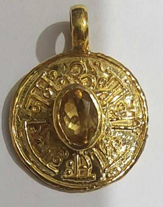 Parashar astro divine Guru Yantra Gold-plated Topaz Brass Locket