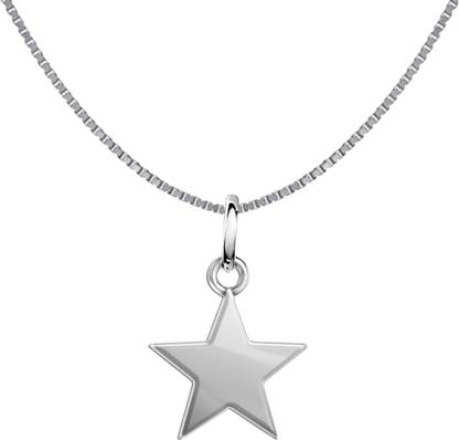 HighSpark 92.5 Silver Stellar Star Pendant With Chain Silver Pendant