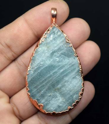CHAVVI GEMS Aquamarine Copper Pendant Copper Aquamarine Copper Pendant