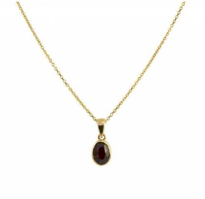 Gemzonite Most Demanded and Beautiful 100% Effective Garnet Pendant For Unisex Gold-plated Garnet Stone Pendant