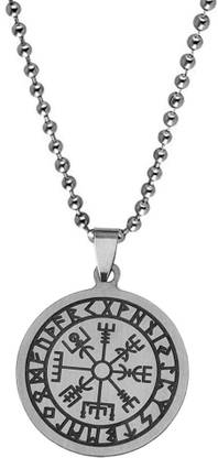 M Men Style Vegvisir Viking Compass Norse Runes Protection Amulet Viking Jewelry Pendant Sterling Silver Stainless Steel Pendant