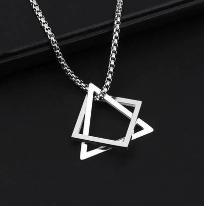 LaraFashion Triangle shape locket set Sterling Silver Sterling Silver Pendant