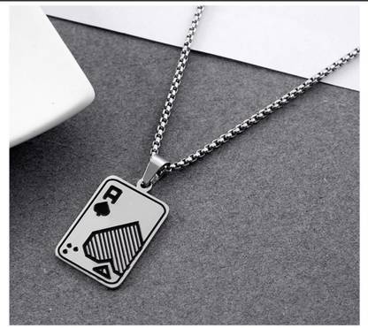 Salty Alpha Stylish Ace Chain Stainless Steel Pendant Set