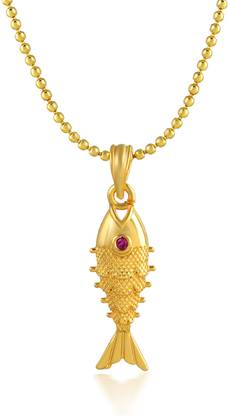 Yajus Fish Pendant Locket Gold-plated Brass Pendant