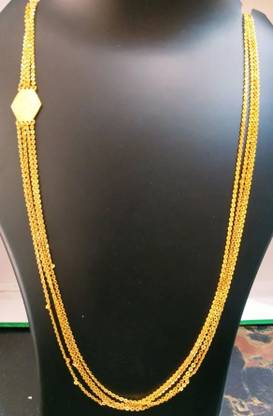 NANDANA COLLECTIONS Trending One Gram 1GM Gold 4Line Chandra Haram for Women Gold-plated Agate Alloy