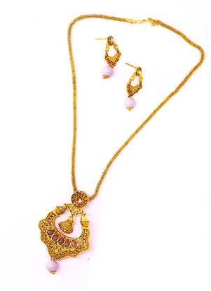 Guarantee Ornament House Oxidised Gold Plated pendant Jewellery Set For Women Gold-plated Brass Pendant Set