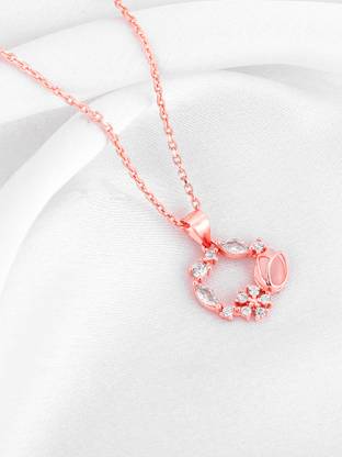 GIVA 925 Silver Rose Gold Drop Wreath Pendant |Lifetime Plating|6 Month Warranty Rhodium Zircon Silver Pendant
