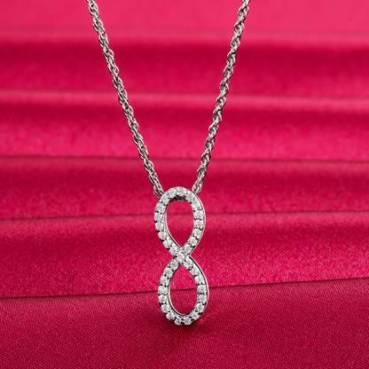 Svan Sterling Silver Infinity Lucky Number 8 pendant with Link chain Sterling Silver Sterling Silver