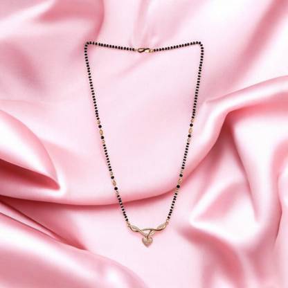 Nilu's Collection AD Rose Gold Plated Pendant/ Mangalsutra for Women (With Chain) Gold-plated Copper Pendant Set