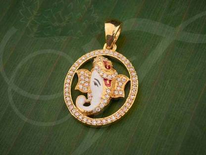 Vadaamalar Vinayagar Ganpathy Dollar Ganesha Pendant Gold-plated Metal Pendant