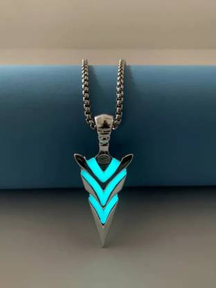 ruby collection Radiam Arrow Alloy Pendant with Stainless Steel Box Chain for Men & Boy Silver Silver Pendant Set