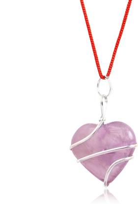 Astrodidi Amethyst Quartz Heart Pendant Wire Wrapped Natural Pink for Crystal, Quartz Stone Pendant