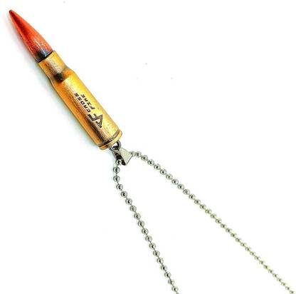 Dynamic Retail Global Bullet Pendant Necklace with Chain for Men & Boys Fashionable Rocking BP603 Brass Brass Pendant Set