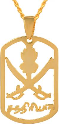 MissMister Brass Goldplated South Indian Vanniyar Symbol locket chain pendant Alloy Pendant Set