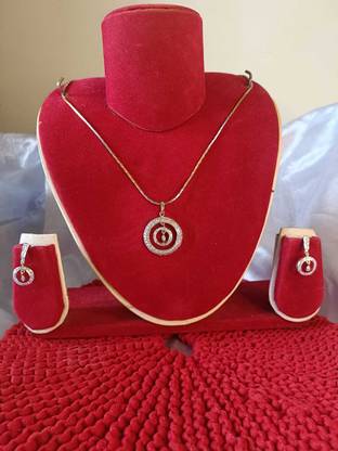 Kimaya Collection American diamond pendant set Diamond Alloy Pendant Set