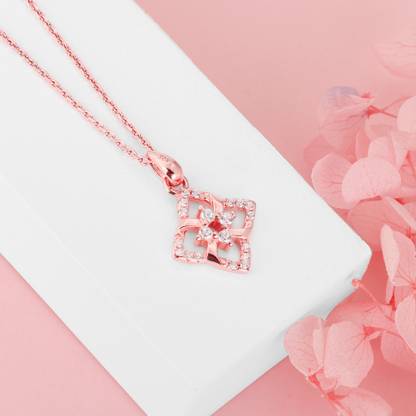 GIVA Rhodium Zircon Sterling Silver Pendant