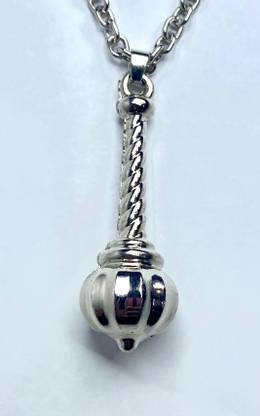 सफीशा Hanuman Gada Silver Plated Pendant For Boys And Girls, Stainless Steel Silver स्टेनलेस स्टील पेंडेंट