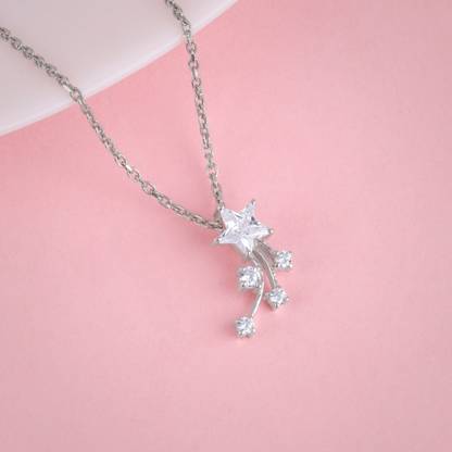 GIVA Rhodium Zircon Sterling Silver