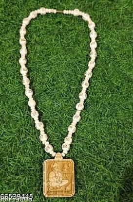 Yash ECommerce Store Shri Hanuman locket with Tulsi ki Mala and Hariram moti painting Wood Locket Set Wood Locket Set