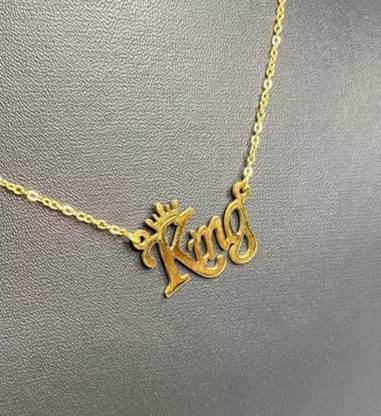 Galaxy of products King Name Pendant locket for men and boy's Gold-plated, Silver Alloy Pendant Set