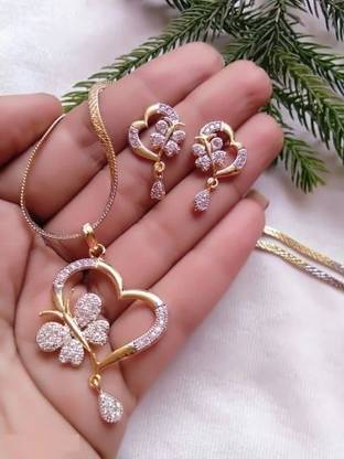 Krishna Creation Necklace set Gold-plated Diamond Alloy