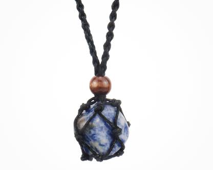 Alugilac Natural Sodalite Macrame Crystal Stone Pendant Crystal Crystal Pendant
