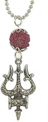 Rashi Traders Lord Shiv Mahadev Trishul Damaru With Rudraksha, Locket For men and women Silver Metal Locket