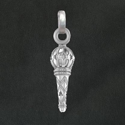 Akshat Sapphire 92.5% Pure Sterling Silver God Hanuman Bajrang Bali Gada Pendant Locket For Kids Sterling Silver Pendant