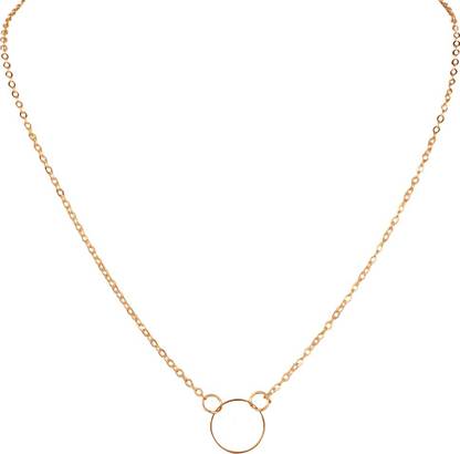 Vembley Single Layered Circle Pendant Necklace For Girls And Women Gold-plated Alloy Pendant