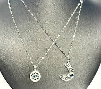 WCT Silver Crystal Alloy, Silver Pendant Set