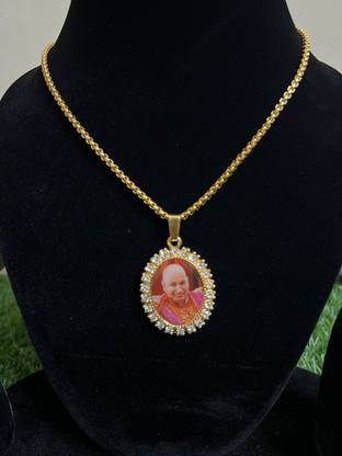 RICKY COLLLECTIONS golden stone guru ji locket Gold-plated Alloy, Aluminum, Metal, Copper, Brass, Copper Pendant Set