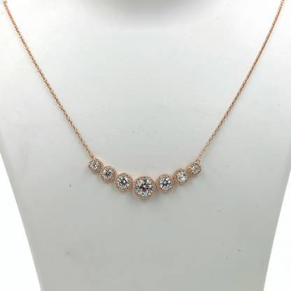 SATLAA 925 Silver Halo Pendant Necklace with Pave Zirconia Accents with Chain for Girls Rhodium Cubic Zirconia Sterling Silver Pendant Set