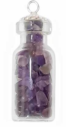 VIBESLE Amethyst Bottal Glass Gemstone Bottle Pendant Jar Necklace for Women and Girls Crystal Glass, Crystal Pendant
