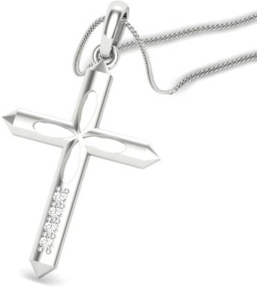 चन्द्रिका पर्ल्स cross 999 Silver Cubic Zirconia अलॉय पेंडेंट