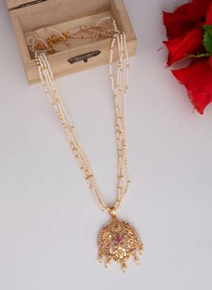 omkarornament PANDET LOCKET Gold-plated Cubic Zirconia Brass Pendant