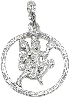 Sahiba Gems Round Lord Hanuman ji Pendant Silver Locket