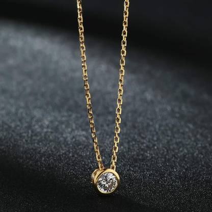 MYKI Good-looking gold Pendant with Chain Gold-plated Swarovski Zirconia Stainless Steel Pendant
