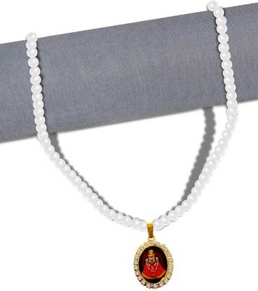 Uniqon R0480 Oval Nug Shri Baba Khatu Shyam/Barbarika Ji Pendant Locket Moti/Beads Mala Stainless Steel Pendant